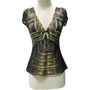 NEW IPNG back to black blouse in gold